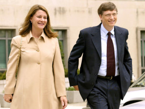 Microsoft Corp Chairman Bill Gates and his wife Melinda arrive at U.S. District Court in Washington ..